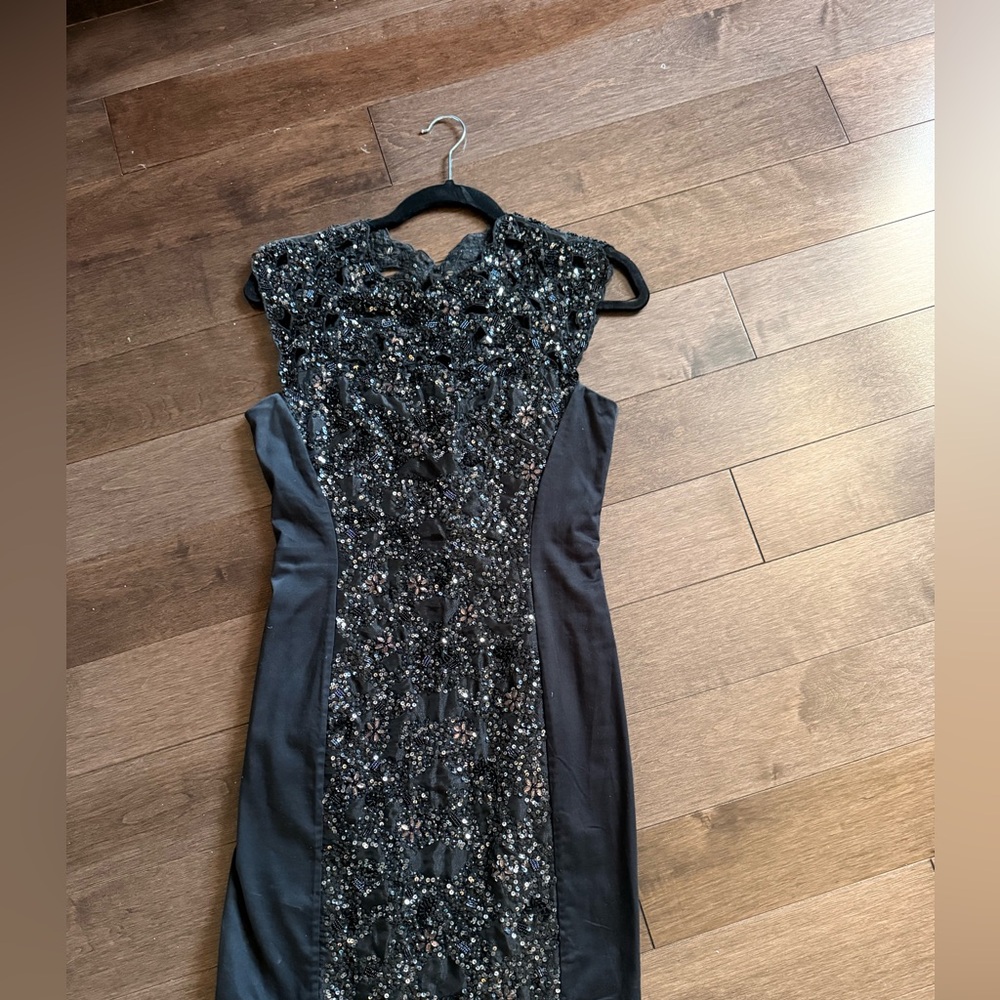French Connection Black Sequin Dress